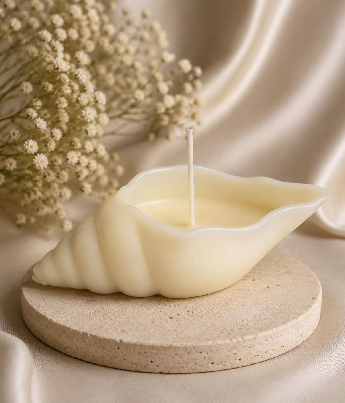 Ivory Tide Shell Candle